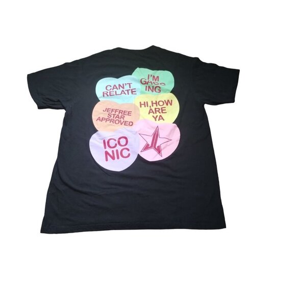 Size Large Jeffree Star Cosmetics Candy Hearts Valentines Exclusive Black T-Shir - Picture 4 of 5